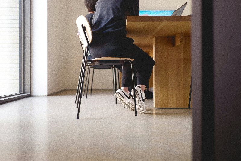 Commercial epoxy flooring in a library